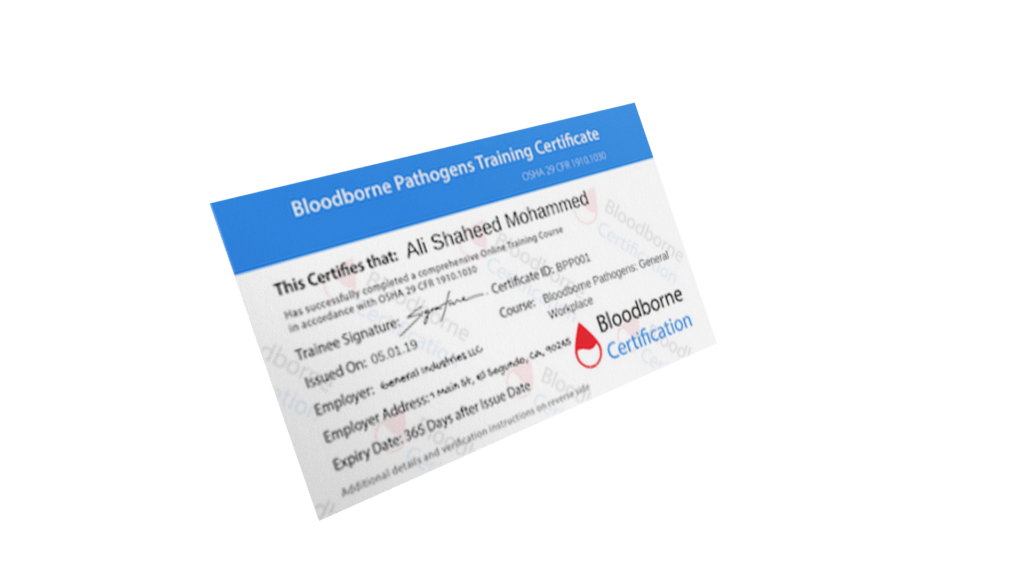 Can you get a Free Bloodborne Pathogen Certificate?