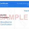 Bloodborne Pathogen Certificate Sample